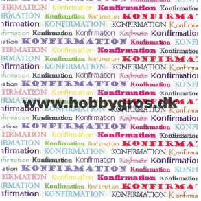 Konfirmation 14x28 cm Multi p Hvid