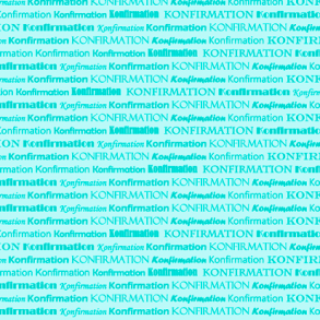 Konfirmation 2-farvede 14x28 Turkis