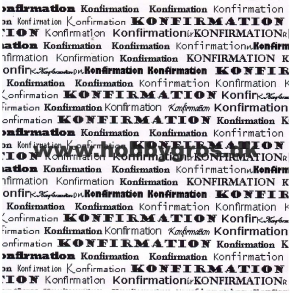 Konfirmation 14x28 cm Sort p Hvid