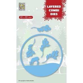 Nellie's Layered Combi Dies - Christmas Deer - B - LCDCD002