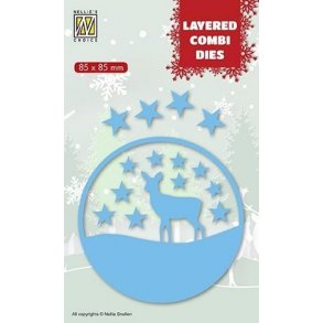 Nellie's Layered Combi Dies - Christmas Deer - C - LCDCD003
