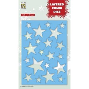 Nellie's Layered Combi Dies - Christmas Stars - A - LCDCS001