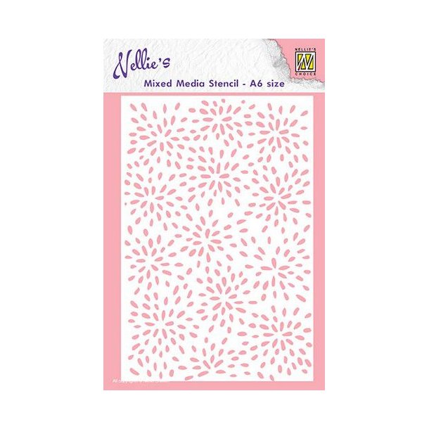 Nellie Snellen Stencil  MMS-004 - A6 - Burst of drops