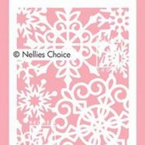 Nellie Snellen Stencil  MMS-013 - A6 - Large snowflakes