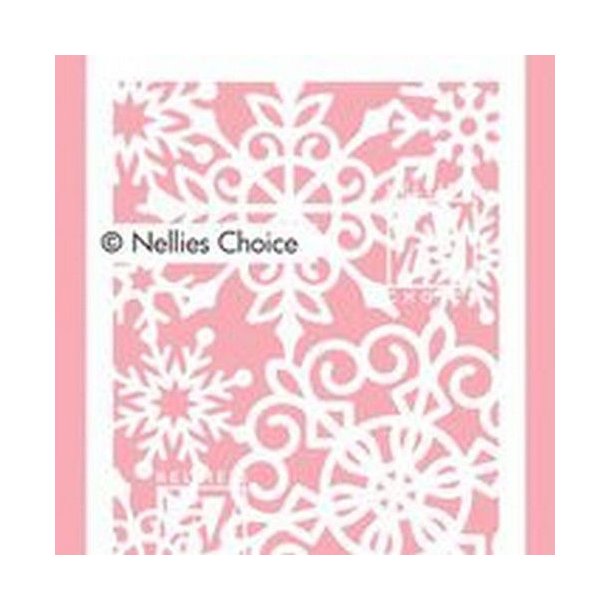 Nellie Snellen Stencil  MMS-013 - A6 - Large snowflakes