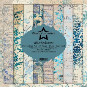 Paper Favourites Paper Pack 15x15 - PF117 - Blue Ephemera