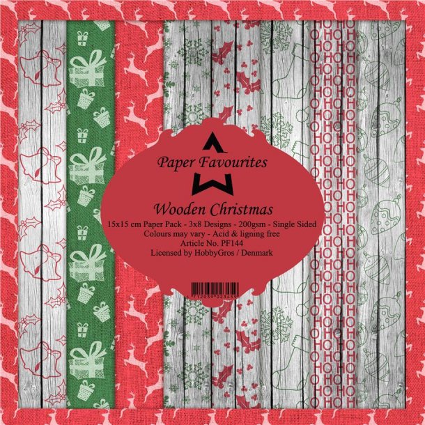 Paper Favourites Paper Pack 15x15 - PF144 - Wooden Christmas