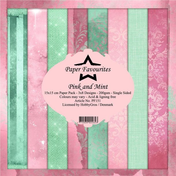 Paper Favourites Paper Pack 15x15 - PF151 - Pink and Mint