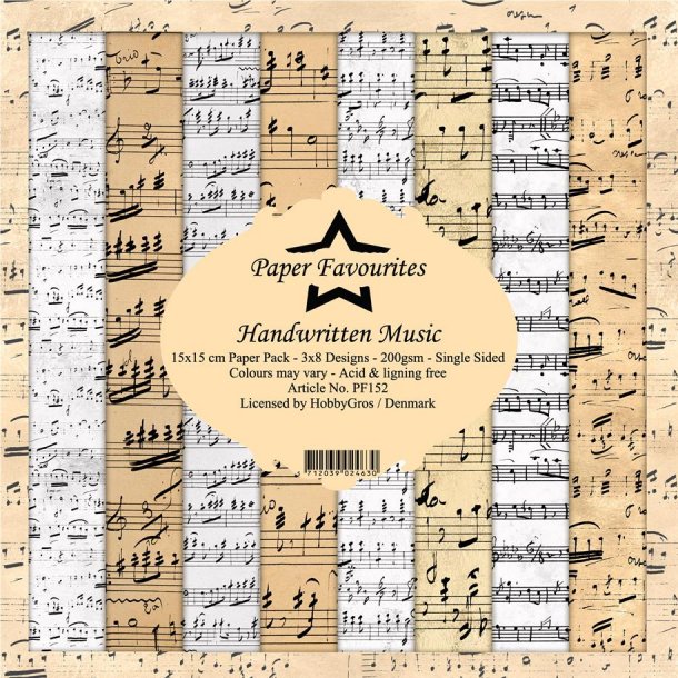 Paper Favourites Paper Pack 15x15 - PF152 - Handwritten Music