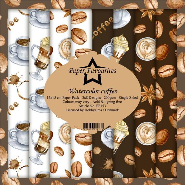 Paper Favourites Paper Pack 15x15 - PF153 - Watercolor coffee