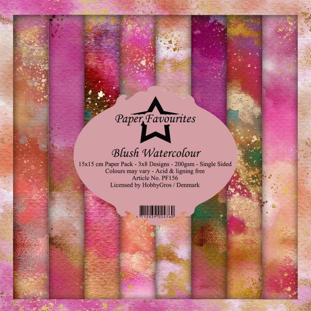 Paper Favourites Paper Pack 15x15 - PF156 - Blush Watercolour