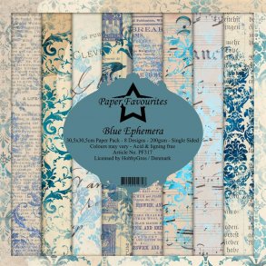 Paper Favourites Paper Pack 30x30 - PF317 - Blue Ephemera