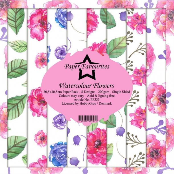 Paper Favourites Paper Pack 30x30 - PF333 - Watercolour Flowers
