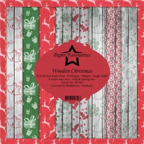 Paper Favourites Paper Pack 30x30 - PF344 - Wooden Christmas