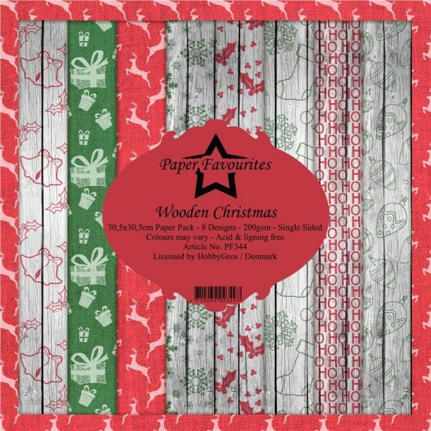 Paper Favourites Paper Pack 30x30 - PF344 - Wooden Christmas