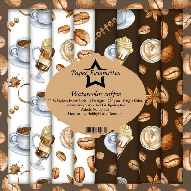 Paper Favourites Paper Pack 30x30 - PF353 - Watercolor coffee