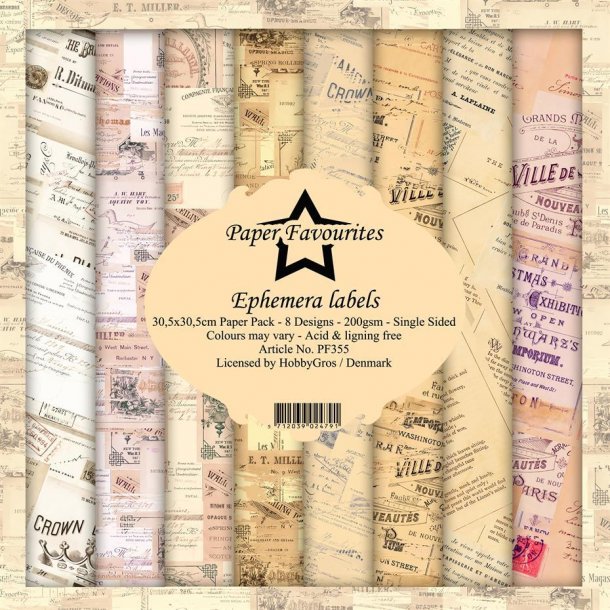 Paper Favourites Paper Pack 30x30 - PF355 - Ephemera Labels