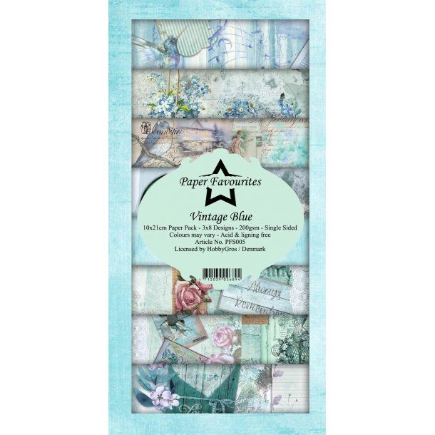 Paper Favourites Slim Card - PFS005 - Vintage Blue