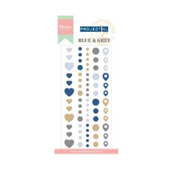 Marianne Design Enamel Dots - PL4501 - Blue &amp; Grey