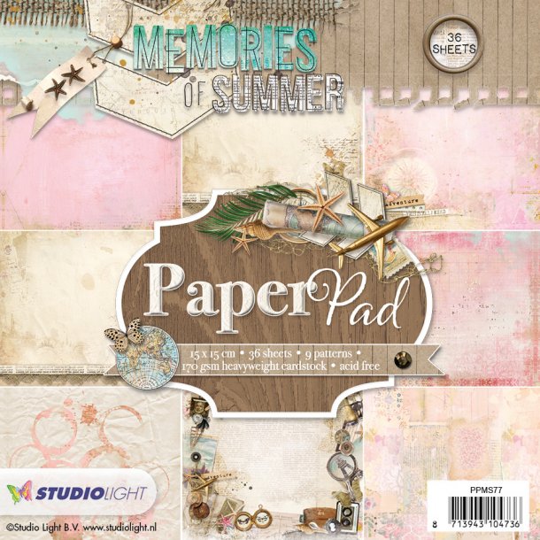 STUDIO LIGHT PAPER PAD 15X15CM 36 ARK PPMS77