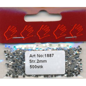 Rhinsten 2mm i akryl klar ca. 500stk - 1887