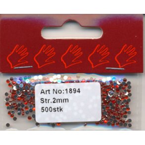 Rhinsten 2mm i akryl r�d ca. 500stk - 1894
