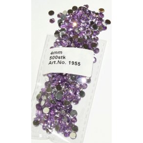 Rhinsten 4mm i akryl lys lilla ca.500stk - 1955