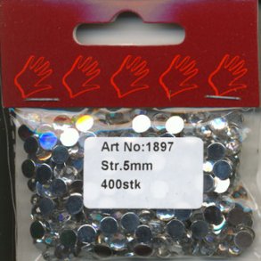 Rhinsten 5mm i akryl klar ca. 400stk - 1897