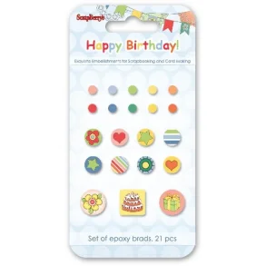 Scrapberry's Brads - SCB340909 - Happy Birthday