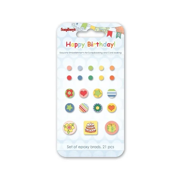 Scrapberry's Brads - SCB340909 - Happy Birthday