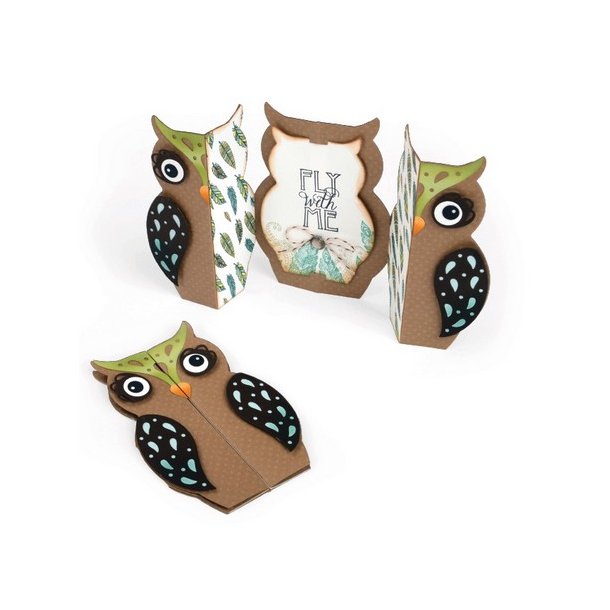 Sizzix Thinlits Die - 661138 - Card, Owl Label Fold-a-Long