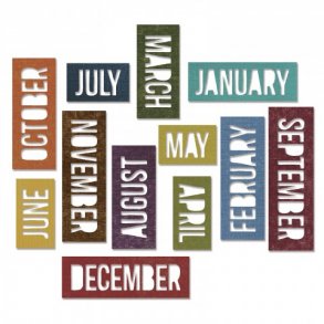 Sizzix-Tim Holtz Thinlits Die - 661178 - Calendar Words: Block