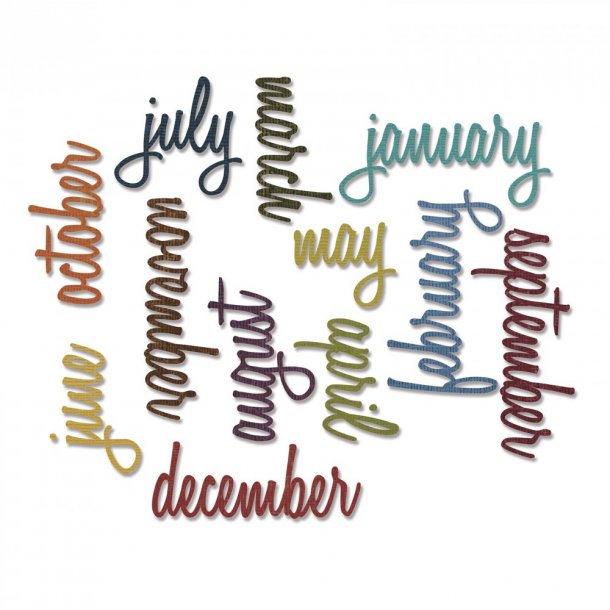 Sizzix-Tim Holtz Thinlits Die - 661179 - Calendar Words: Script