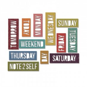 Sizzix-Tim Holtz Thinlits Die - 661180 - Daily Words: Block