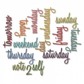 Sizzix-Tim Holtz Thinlits Die - 661181 - Daily Words: Script