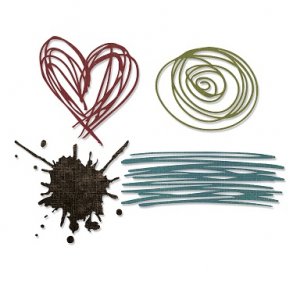 Sizzix-Tim Holtz Thinlits Die - 660222 - Scribbles & Splat