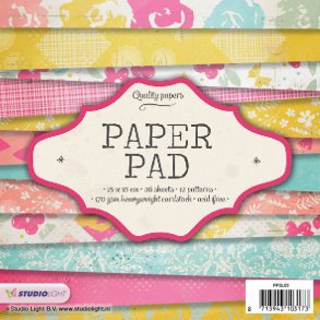 STUDIO LIGHT PAPER PAD 15X15CM 36 ARK PPSL65