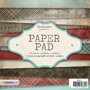 STUDIO LIGHT PAPER PAD 15X15CM 36 ARK PPSL72