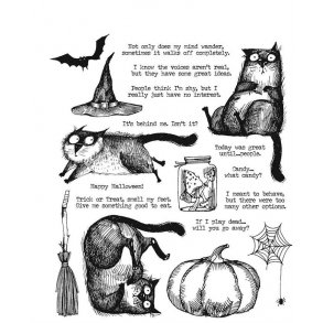 SA / Tim Holtz Cling Stamp - CMS407 - Snarky Cat Halloween
