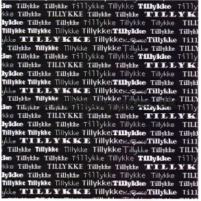 Tillykke 14x28 cm Hvid p Sort