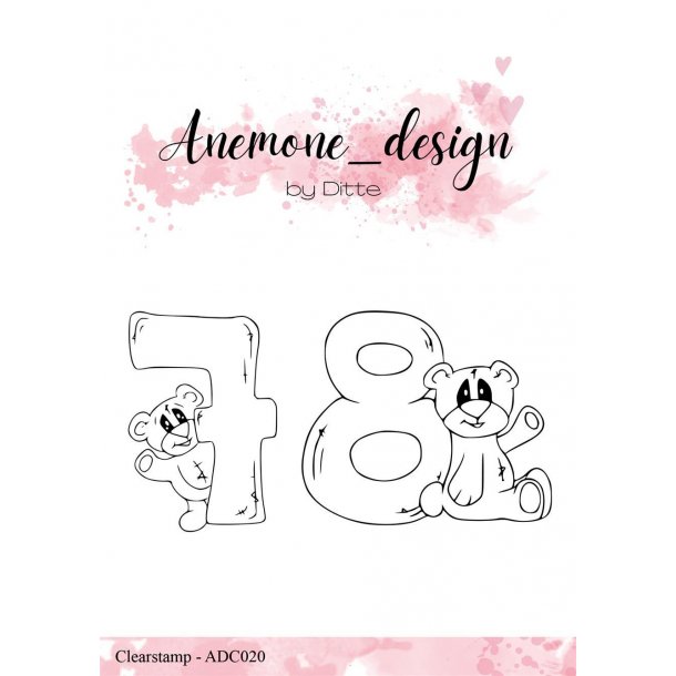 Anemone_design Clearstamp ADC020 - Teddy Bear - 7 &amp; 8