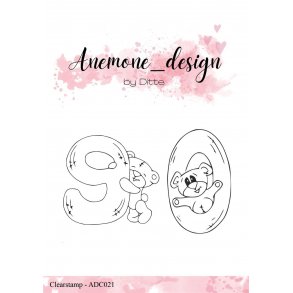 Anemone_design Clearstamp ADC021 - Teddy Bear - 9 & 0