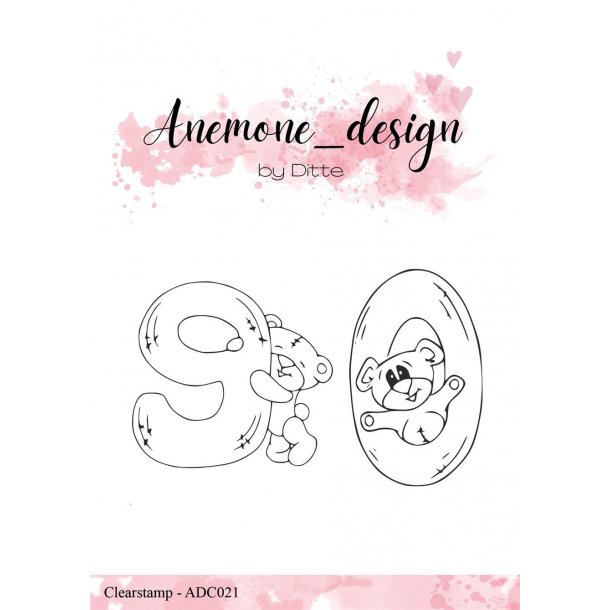 Anemone_design Clearstamp ADC021 - Teddy Bear - 9 &amp; 0