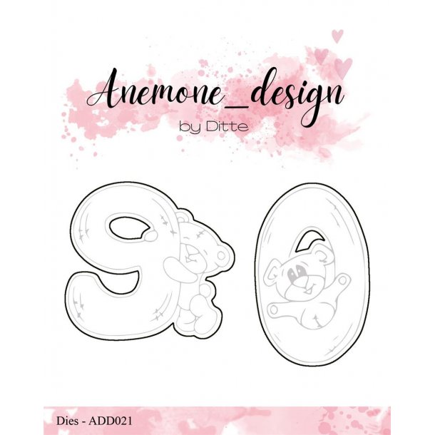 Anemone_design Dies ADD021 - Teddy Bear - 9 &amp; 0
