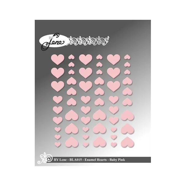 BY Lene  Enamel Hearts "Baby Pink - 70pcs" BLA015 