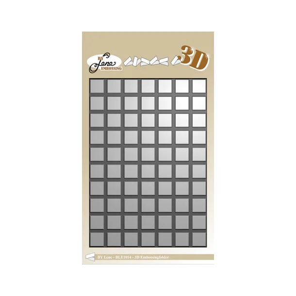 By Lene 3D Embossing Folder A6 - "Squares" BLE1014