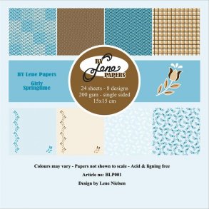 BY LENE Papirblok 15x15 BLP001 - Girly Springtime