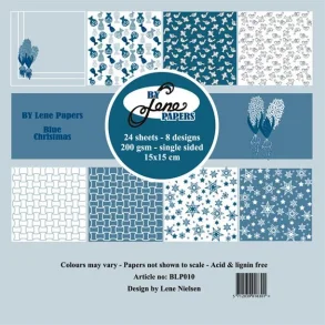 BY LENE Papirblok 15x15 BLP010 - Blue Christmas