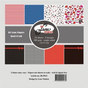 BY LENE Papirblok 15x15 BLP014 - Rock'n'roll