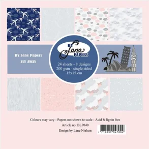 BY LENE Papirblok 15x15 BLP040 - Fly Away